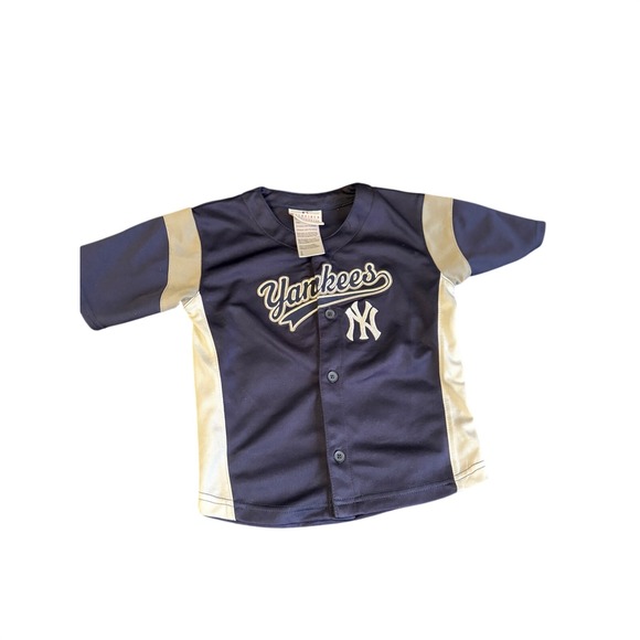 Team Athletics Other - MLB New York Yankees Toddler Jersey Navy Blue Button Up Team Athletics 4T EUC
